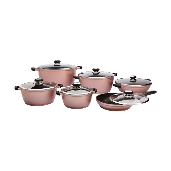 سرویس پخت و پز 12 پارچه زرساب سری گریپ مدل RP-7600 Zarsab Grape RP-7600 Cookware Set of 12